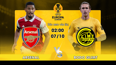 Link xem trực tiếp Arsenal vs Bodo Glimt 02h ngày 07/10