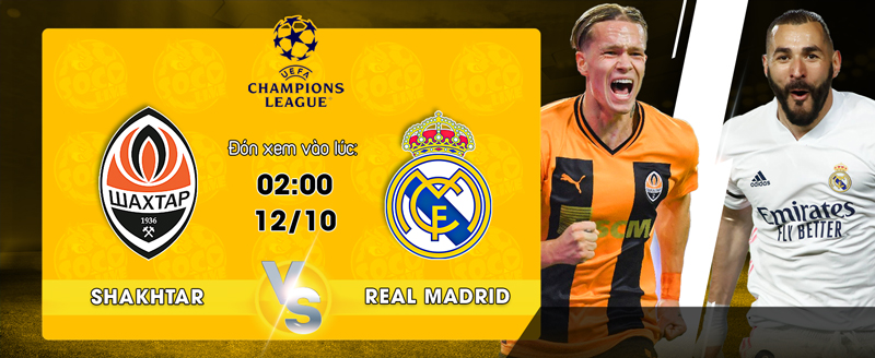 Link xem trực tiếp FC Shakhtar Donetsk vs Real Madrid