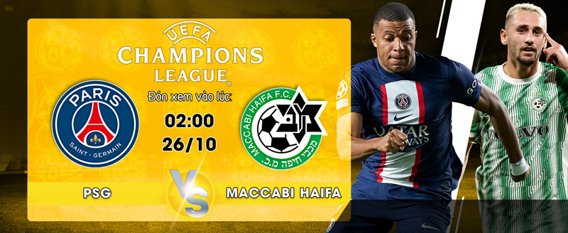 Link xem trực tiếp Paris Saint-Germain vs Maccabi Haifa