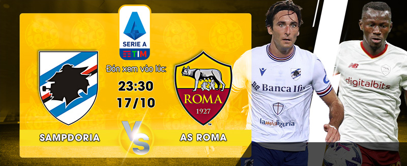 Link xem trực tiếp Sampdoria vs AS Roma