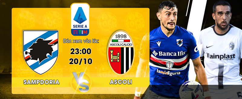 Link xem trực tiếp Sampdoria vs Ascoli