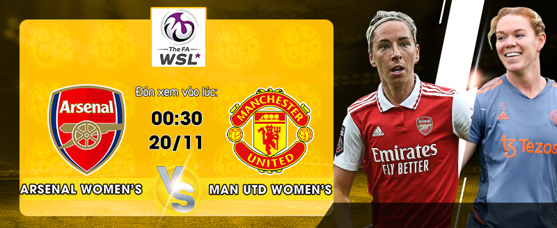 Link xem trực tiếp Arsenal Women's vs Manchester United Women's