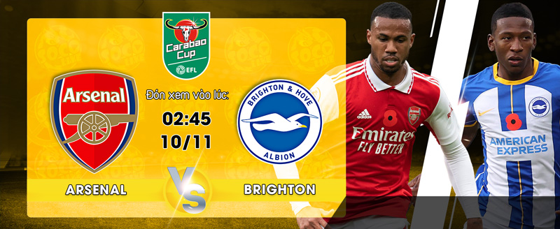 Link xem trực tiếp Arsenal vs Brighton & Hove Albion