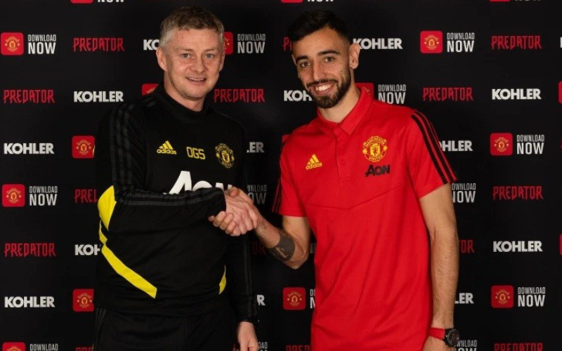 Bruno Fernandes gia nhập CLB Manchester United năm 2020