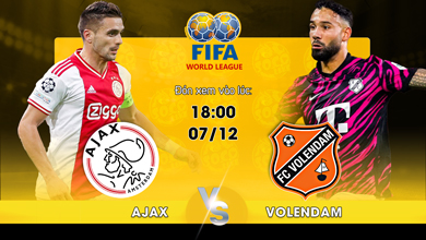 Link xem trực tiếp Ajax vs FC Volendam