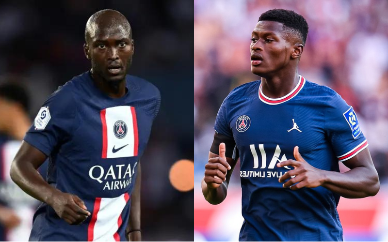 Bộ đôi Danilo Pereira và Nuno Mendes trong màu áo CLB PSG