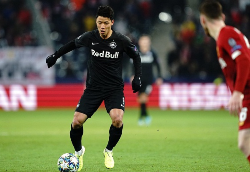 Hwang Hee-chan trong màu áo CLB Red Bull Salzburg