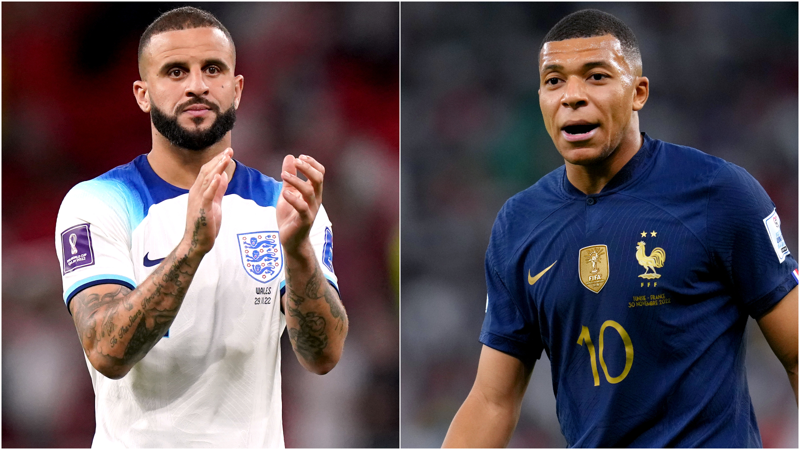 Kyle Walker đối đầu với Mbappe