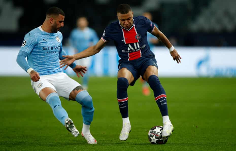 Kyle Walker và Mbappe đã có lần đối đầu nhau ở cấp CLB