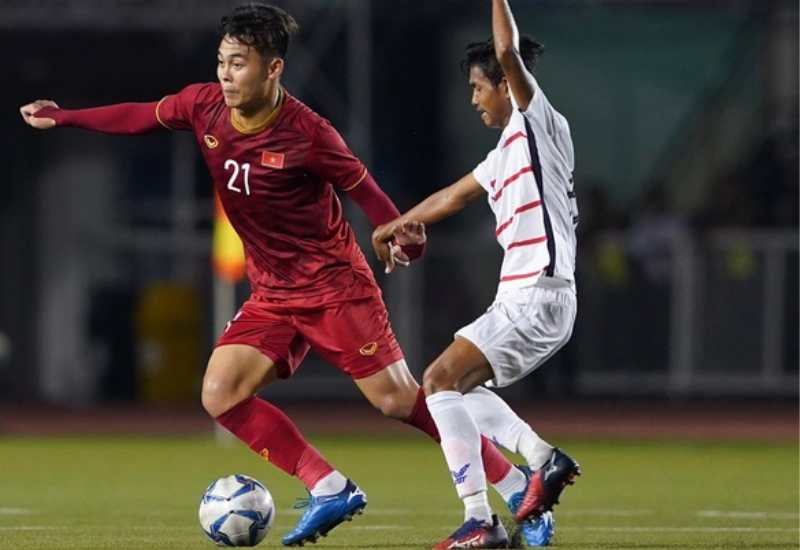 Nguyễn Đức Chiến trong màu áo U23 Việt Nam tại SEA Games 30