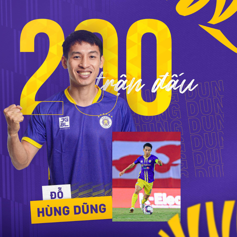 Đỗ Hùng Dũng đánh dấu cột mốc 200 trận trong màu áo CLB Hà Nội ở vòng 1 V-League 2023