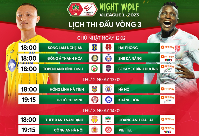 CAHN đối đầu Viettel tại vòng 3 V-League 2023 trên sân Hàng Đẫy