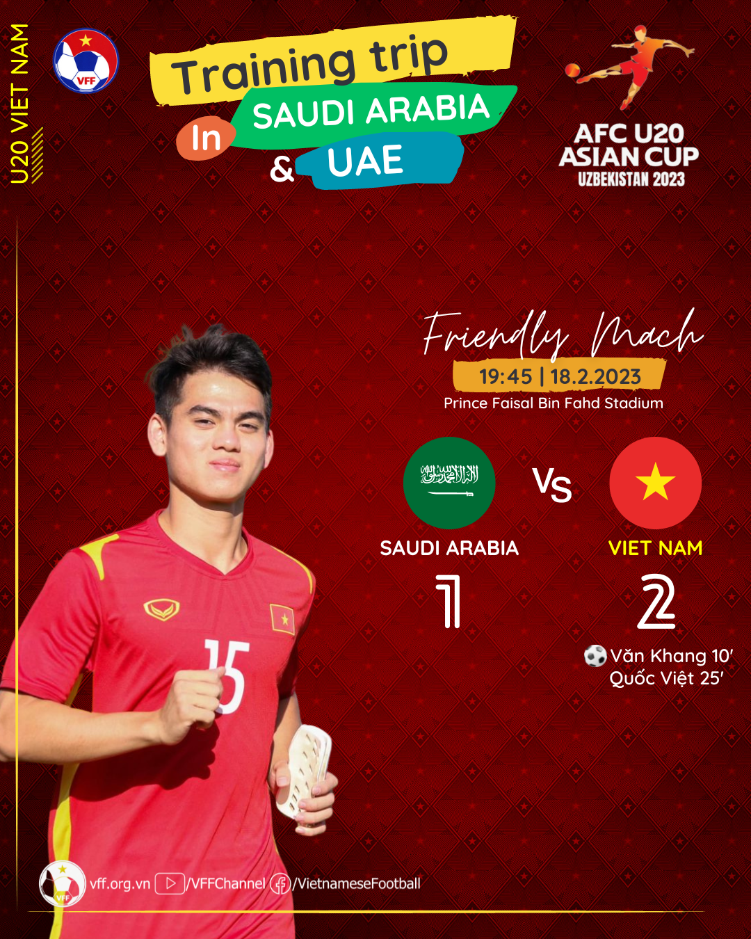 Các cầu thủ ĐT U20 Việt Nam tỏa sáng trong trận giao hữu với ĐT U20 Saudi Arabia