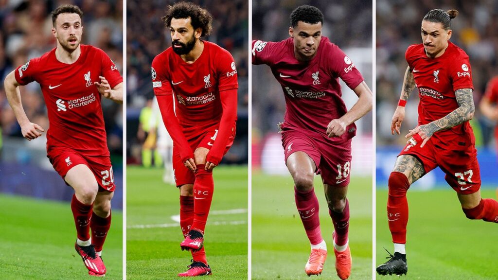 Diogo Jota, Mo Salah, Cody Gakpo và Darwin Nunez đều đá chính cho Liverpool ở Madrid