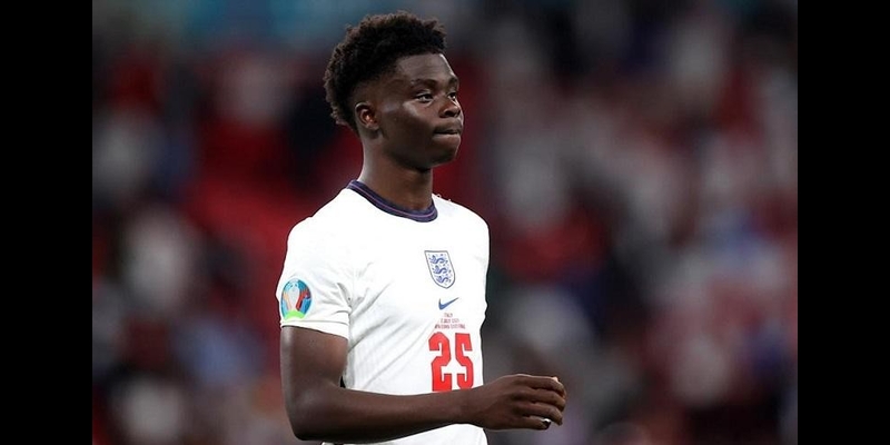 Bukayo Saka trong màu áo ĐT Anh ở Euro 2020